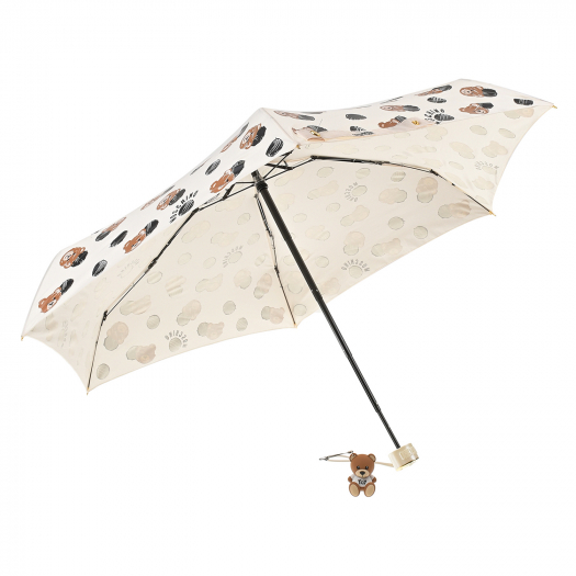 Зонт кремового цвета с принтом в горох, 17 см Moschino | Фото 1