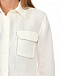 Льняная рубашка с карманами и аппликацией кристаллами, белая Forte dei Marmi Couture | Фото 7