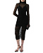 Платье драпированное двойное черное Versace Jeans Couture | Фото 2