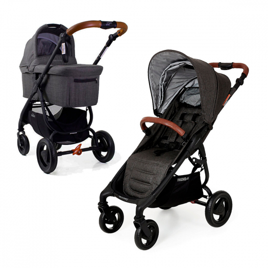Детская коляска Valco Baby 2 в 1 прогулочный блок Snap 4 Trend Charcoal и люлька  | Фото 1