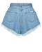 Широкие шорты мини с бахромой, голубые Forte dei Marmi Couture | Фото 5