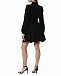 Льняное мини-платье с жемчужными пуговицами, черное Forte dei Marmi Couture | Фото 4