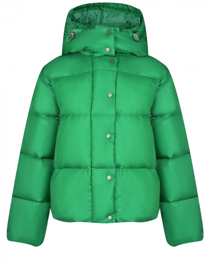 Короткая зеленая куртка с капюшоном Naumi | Фото 1