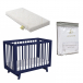 Кроватка для новорожденного Aria Night Blue с маятником, простынями и матрасам Lilla | Фото 1