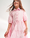 Платье с воротником на пуговицах, светло-розовое Dan Maralex | Фото 2