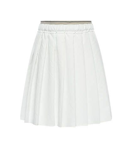 Плиссированная юбка, белая Brunello Cucinelli | Фото 1