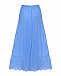 Голубая юбка с поясом на резинке Pietro Brunelli | Фото 5