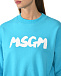 Свитшот с белым лого, голубой MSGM | Фото 8