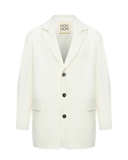 Однобортный пиджак, белый DOUUOD | Фото 1