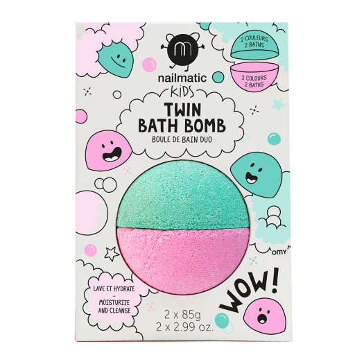 Бомбочка для ванны Twin bomb, Pink + Lagoon (розовый, изумрудный), 2х85 г nailmatic | Фото 1