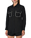 Льняная рубашка с карманами и аппликацией кристаллами, черная Forte dei Marmi Couture | Фото 6
