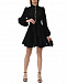 Льняное мини-платье с жемчужными пуговицами, черное Forte dei Marmi Couture | Фото 3