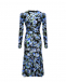 Платье миди, синий цветочный принт Philosophy Di Lorenzo Serafini | Фото 1