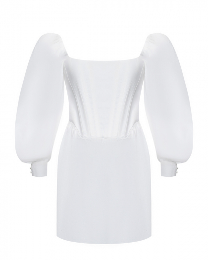 Корсетное мини-платье, белое ALINE | Фото 1