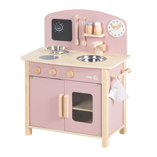 Детская игровая кухня с аксессуарами, розовый/натуральный Roba | Фото 1